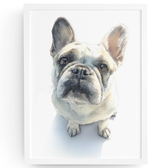 Watercolor French Bulldog Pet Portrait Wall Art Print Poster Unframed - Cute Dog - Picture 1 of 6